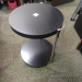 Espresso Round Side / End Table w/ Chrome Supports