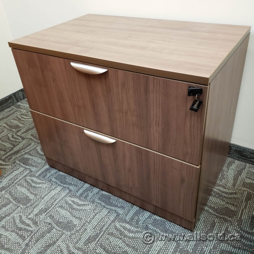 Walnut 2 Drawer Lateral File Cabinet Locking Allsold Ca Buy