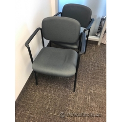 Grey Stacking Guest Chair with Black Trim