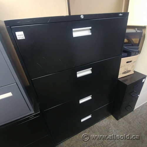 Black Pro Source 4 Drawer Lateral File Cabinet Locking Allsold Ca Buy Sell Used Office Furniture Calgary