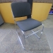 Black Cloth Guest Stacking Sleigh Chair w/ Chrome Base