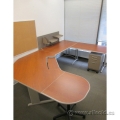 Teknion Cherry Sit Stand Height Adjustable U/C Suite Desk