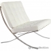 White Leather Chrome Lounge Chair Barcelona