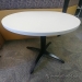 36" Off White Teknion Round Table with Black Base