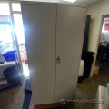 Grey 2 Door Storage Cabinet w/ Adjustable Shelves