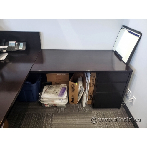 White And Espresso Reception Desk W Transaction Counter Allsold