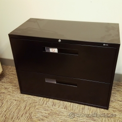 Black Global 2 Drawer Lateral File Storage Cabinet