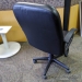 Black Leather Office Task Chair with Fixed Arms