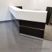 White and Espresso Reception Desk w/ Transaction Counter