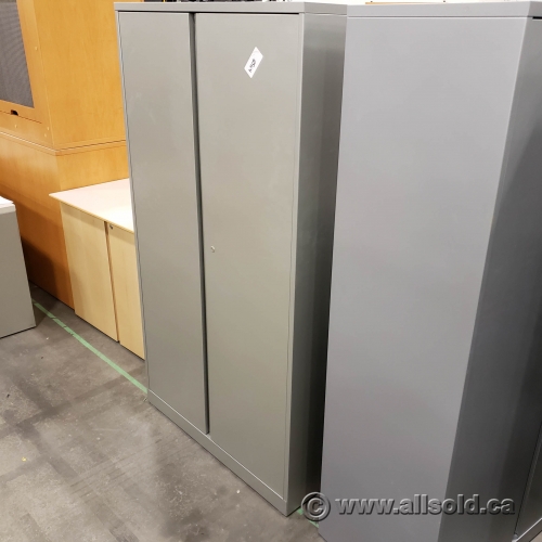 Steelcase 36x18x66 In Grey 2 Door Storage Cabinet Locking