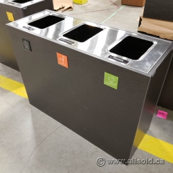 Busch Systems Aristata 3 Slot Industrial Recycle Garbage Can