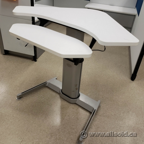 White Steelcase Airtouch Sit Stand Height Adjustable Corner Desk