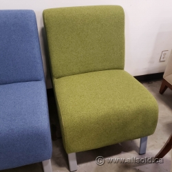 Green Reception Lobby Chair w/ Grey Legs