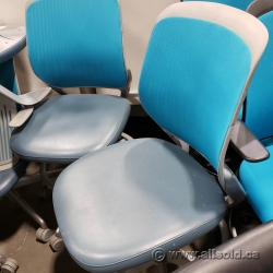 Steelcase Cobi Blue Office Task Chair w/ Leather Seat