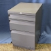 Teknion Grey 3 Drawer Pedestal Cabinet, Locking