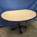 42" Blonde Height Adjustable Rolling Round Table w/ Side