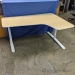 Blonde Ikea Bekant Corner Desk w/ White Legs