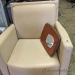 Tan Teknion Leather Armchair w/ Swivel Tablet