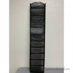 10 Pocket Black Mesh Hanging Wall File Magazine Display