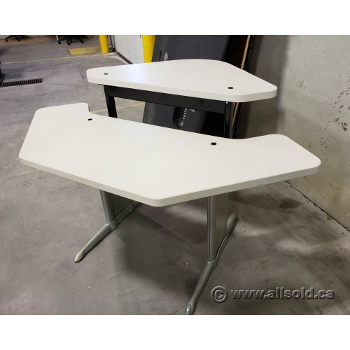 Steelcase Crank Height Adjustable Corner Desk White Allsold Ca