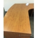 Bow Front Executive Sugar Maple U/C Suite Desk with Overhead