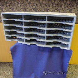 Storex 15 Slot Plastic Mail Sorter IN/OUT Box