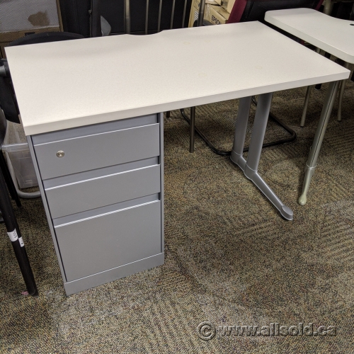 Steelcase Answer Straight Desk With Pedestal Cabinet Allsold Ca