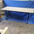 72" x 30" Grey Surface Folding Training Table w/ Black Trim