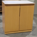 2 Door Storage Cabinet Wood Blonde Counter Height
