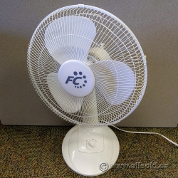 White 3 Speed 16" Fusion Electric Desk Fan