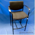 Black Steelcase NO.22 Player Bar Height Stool w/ Arms and Glides