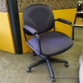 Dark Wine Pattern Task Chair w/ Padded Arms, Minor Wear