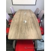 Grey Boat Shaped Boardroom Meeting Table w/ Pop Up Power Grommet