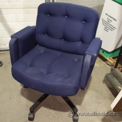 Wide Blue Rolling Office Chair