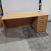 66" Walnut Straight Desk with 3 Drawer Storage