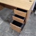 66" Walnut Straight Desk with 3 Drawer Storage