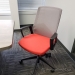 Tayco J1 Grey Mesh w/ Red Seat Office Task Chair, Fixed Arms