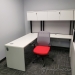 White L Suite Office Desk w/ Overhead Storage Hutch