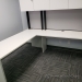 White L Suite Office Desk w/ Overhead Storage Hutch