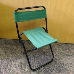 Set of 4 Green Fabric Portable Temporary Folding Outdoor Chairs