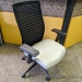 Grey Leather Seat Black Mesh Adjustable Task Chair