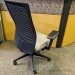 Grey Leather Seat Black Mesh Adjustable Task Chair