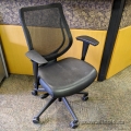 Allseating You Black Mesh Adjustable Task Chair w/ Leather Seat