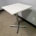 24" White Square Table w/ Silver Base