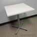 24" White Square Table w/ Silver Base