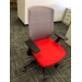 Tayco J1 Grey Mesh Red Seat Office Task Chair w/ Adjustable Arms