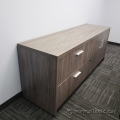 Grey 2 Door 2 Drawer Storage Credenza Cabinet, Locking