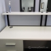 White L-Suite Reception Desk w/ Transaction Counter & Storage