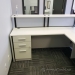 White L-Suite Reception Desk w/ Transaction Counter & Storage