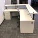 White L-Suite Reception Desk w/ Transaction Counter & Storage